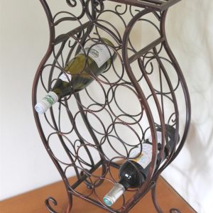 Antique Style Bronze Wine Rack for 13 Bottles