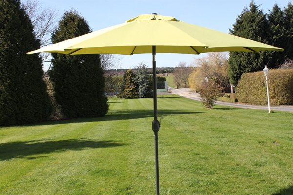 2.7M Wide Garden Parasol Tilt and Crank-Lime Green