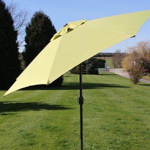 2.7M Wide Garden Parasol Tilt and Crank-Lime Green