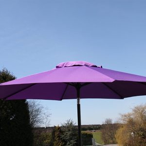 2.7M Wide Garden Parasol With Tilt and Crank-Purple