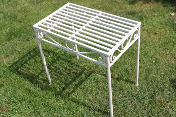 Metal Table Antique White Finish (Mid Size)