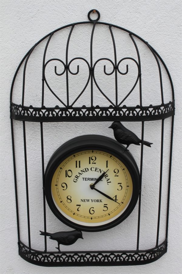 Bird Cage Design Decorative Garden Clock