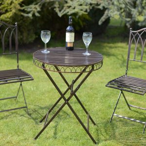 Versaille Metal 2 Seater Bistro Set, Antique Bronze, COMPLETE WITH SEAT PADS