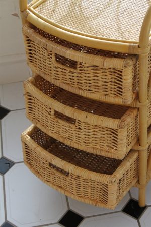 Cane and Rattan Set of 3 Drawers- Ideal with Conservatory Furniture