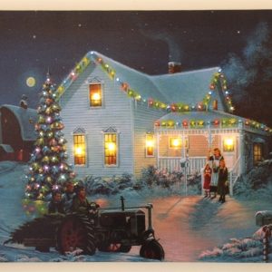 Festive Tractor & Tree Print HD1456