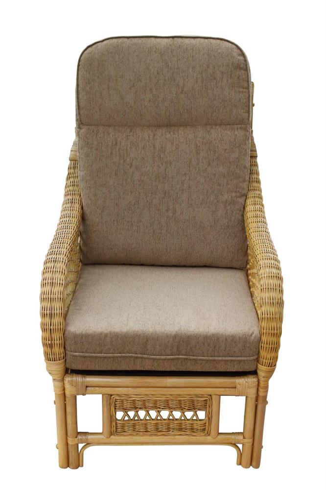 Portofino Cane Single Chair for Conservatory or Living Room Seating, Supplied with Deep Cushions and High Back Support, Available in Various Colours