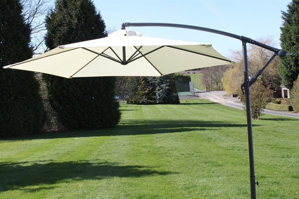 Cantilever 2.7M Wide Hanging Parasol In Cream