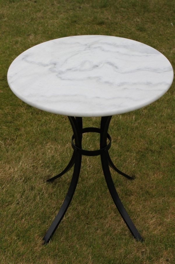 White Marble Top Bistro Table & 2 Chairs Set