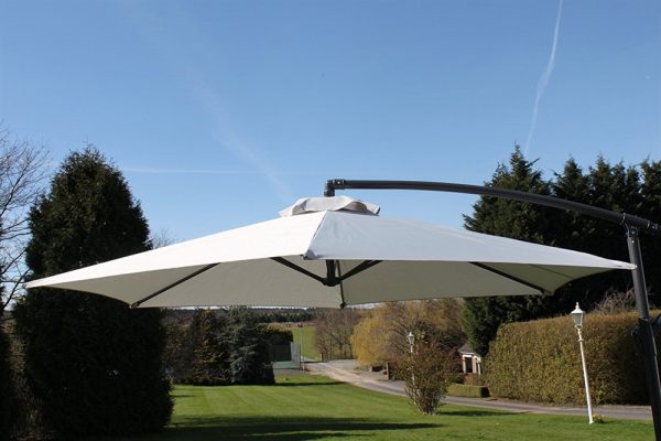 Cantilever 2.7M Wide Hanging Parasol In Grey