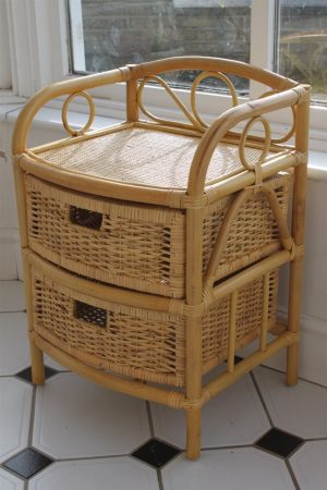 Cane and Rattan Set of 2 Drawers- Ideal with Conservatory Furniture