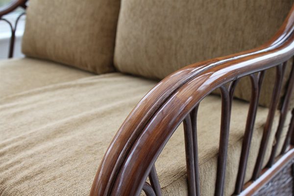 Verona Cane Furniture -2 Seater Sofa - Coffee colour fabric