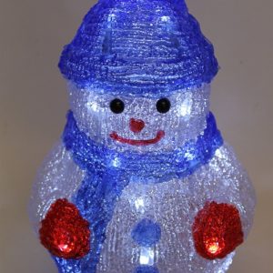 Acrylic Snowman Figure With 24 White LED Lights