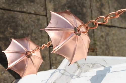 Rain Chains - Copper Plated Umbrellas-1.8M Long