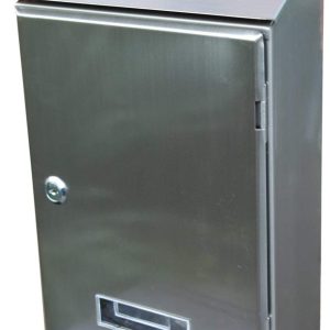 Stainless Steel Wall Mounted Post Box with Perspex Name Tab, 2 Keys and Fixings Included, 360mm High x 230mm Wide x 100mm Deep, Outdoor Letterbox gallery 1