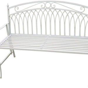 Versailles Folding Metal Garden Bench, Antique Bronze Effect Outdoor Seating, Foldable Patio Bench, 120cm Wide gallery 1