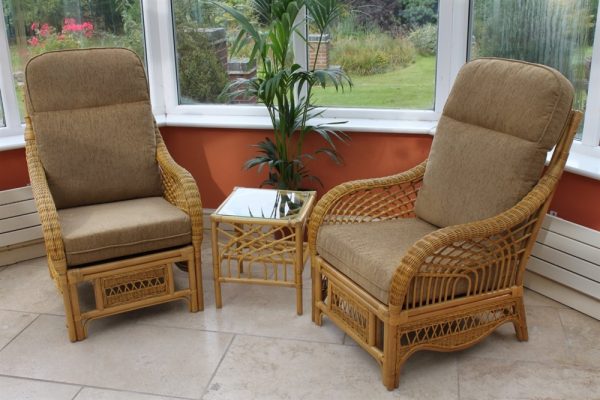Portofino Duo Set-2 Chairs & Side Table-Coffee Fabric