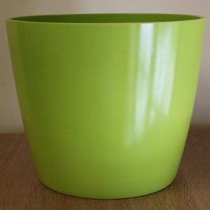 Quality Large Lime Green Plastic Plant Pot Cover - Diameter 28.5cms