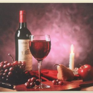 Red Wine, Grapes and Candle Print LED HD1356