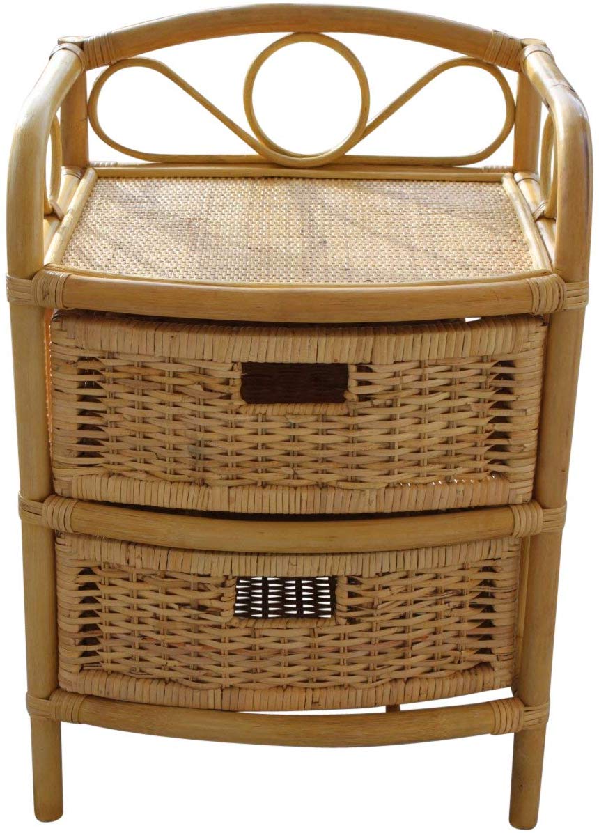 Cane And Rattan Set Of 2 Drawers Ideal With Conservatory