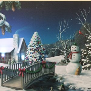 Snowman & Tree Print With LED HD2044