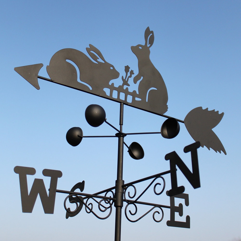 RABBITS steel weathervane with ground spike and wall fixing Garden Market Place