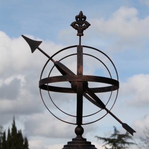 Steel  Armillary Sundial in Antique Bronze Finish