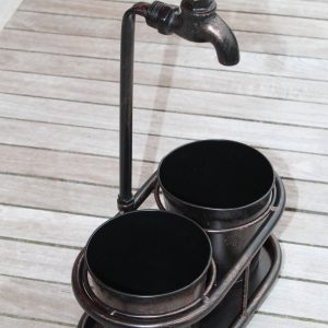 Metal Double Table Top Plant Holder With Ornate Tap