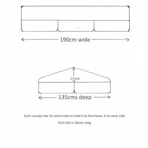 Spare Canopy for a 3 Seater Garden Swing Seat or Hammock 