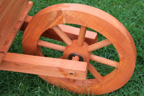 Wooden Garden Wheel Barrow Planter