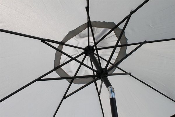 2.7M Wide Garden Parasol With Tilt and Crank-Grey