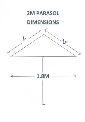 Superb Quality Parasol  - 2M-Light Grey