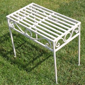 Metal Table Antique White Finish (Small Size)