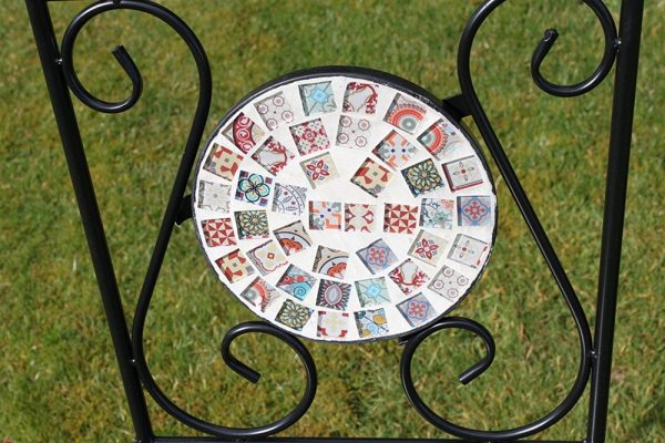 2 Seater 'Mixed' Pattern Mosaic Bistro Patio Garden Set.