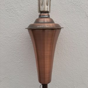 Copper Garden Torch Approx 145cm Tall with Antique Copper Finish, Two-Part 62cm Legs, Wick and Cap Included, Outdoor Flame Torch for Citronella Oil gallery 1