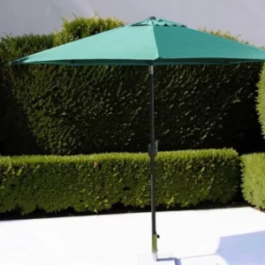2.7m Wide Green Garden Parasol Umbrella with Tilt and Crank, 180g Fade Resistant Polyester Canopy with Wind Vent, 38mm Aluminium Pole, 8 Ribs, 2.5m High gallery 1