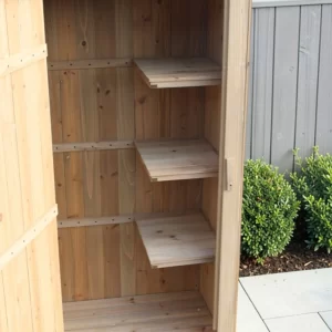 Brighton Wooden Tool Shed Storage Cabinet in Natural gallery 1