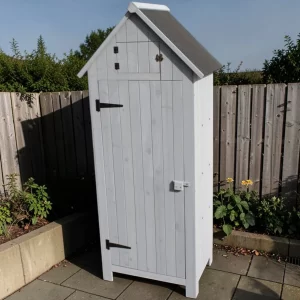 Brighton Wooden Garden Shed Storage Cabinet in Grey