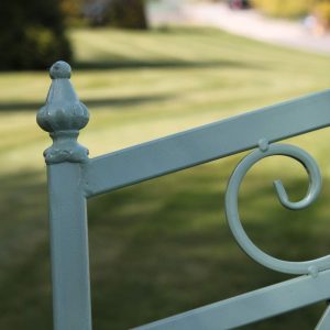 Versailles Folding Metal Garden Bench, Sage Green Outdoor Seating, Foldable Patio Bench, No Tools Assembly, 120cm Wide gallery 1