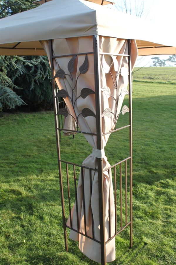 2.5M Gazebo-Beige Cover & 4 Polyester Curtains