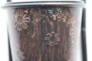 Metal Wall Triple Plant Holder With Ornate Tap