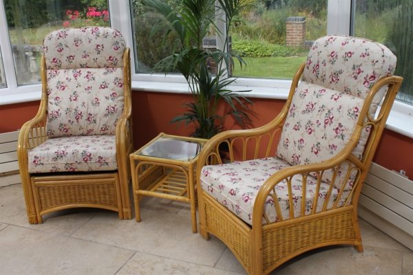 Sorrento Duo Set- 2 Chairs & Side Table- Rose Fabric