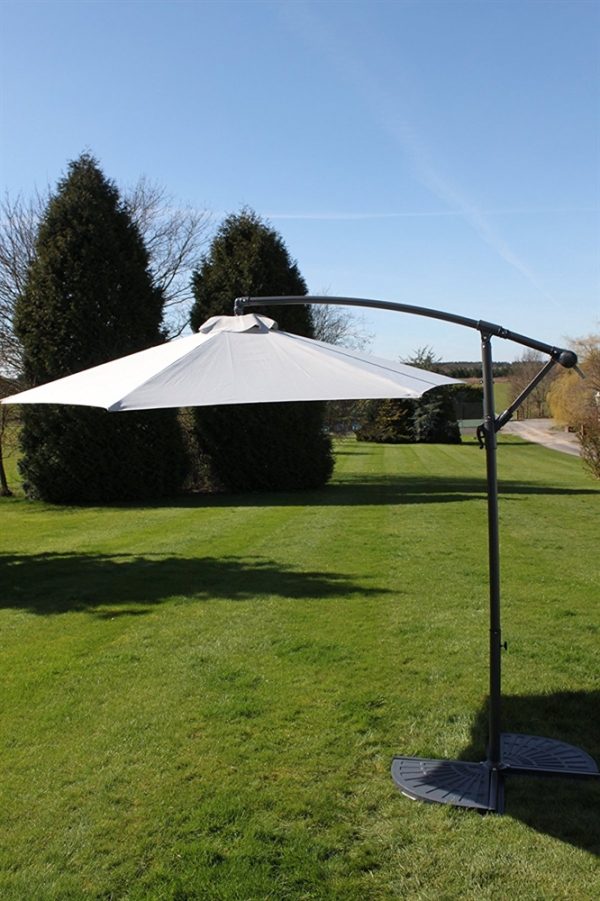 Cantilever 2.7M Wide Hanging Parasol In Grey