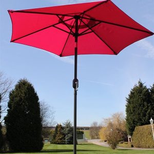 2.1M Wide Parasol With Tilt and Crank-Pink