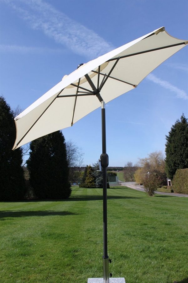 2.1M Wide Parasol With Tilt and Crank-Cream