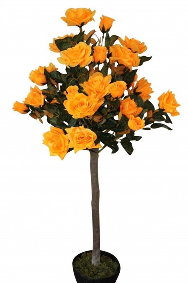 1M Tall Artificial Half Standard Rose Tree Orange Garden Market Place