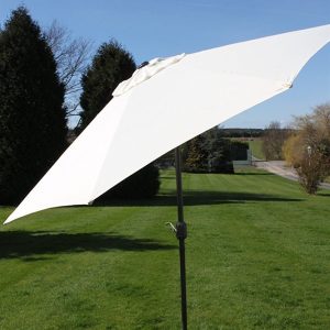 2.7M Wide Garden Parasol Tilt and Crank-Cream