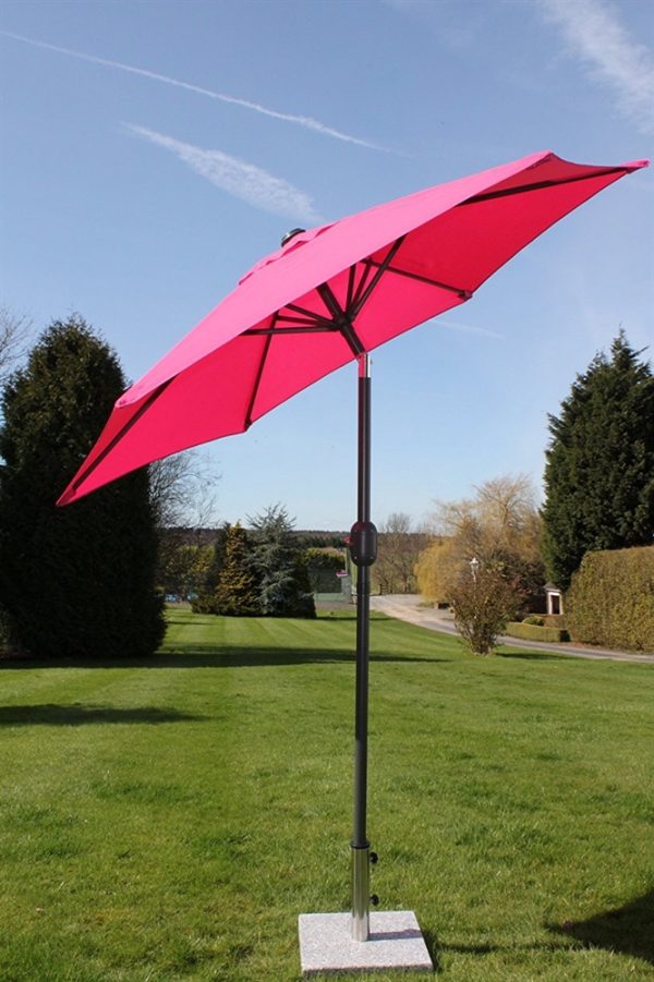 2.1M Wide Parasol With Tilt and Crank-Pink
