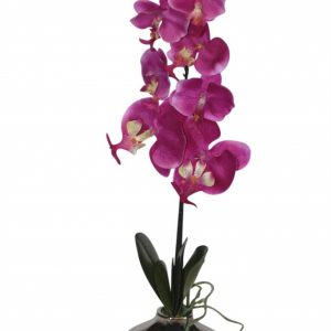 Artificial Cerise Orchid in a Pot- FL12711