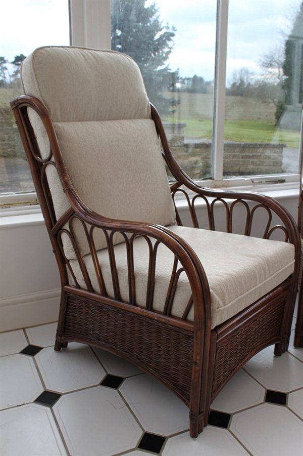 Verona Cane Furniture -Single Chair - Cream Colour