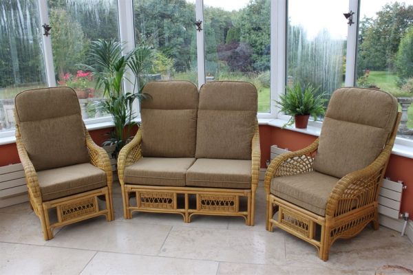 Portofino 3 Piece Suite-2 Chairs & Sofa-Coffee Fabric